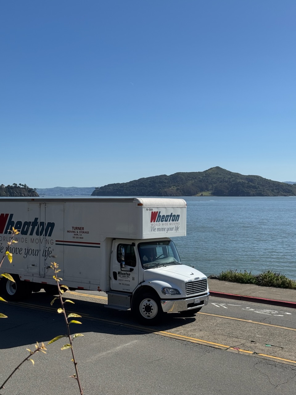 Turner moving truck by the ocean