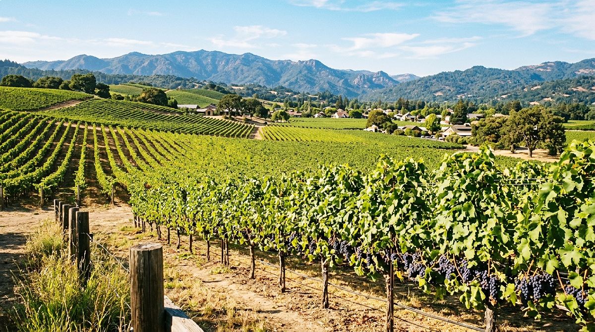 Grape vineyards in Yountville, CA