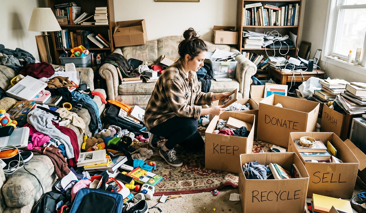 Decluttering a home